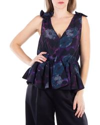 ROTATE BIRGER CHRISTENSEN - Chiffon Ruffle Top - Lyst
