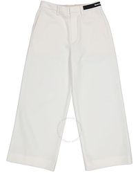 Moncler - Cotton Gabardine Cropped Dress Pants - Lyst