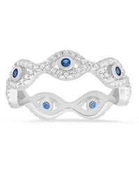 Kylie Harper - Sterling Cz Evil Eye Eternity Band Ring - Lyst