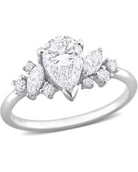 Created Forever - 1 3/8 Ct Tw Pear, Marquise & Round Lab Created Diamond Engagement Ring - Lyst