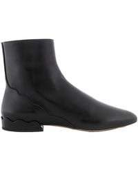 Chloé - Laurena Leather Ankle Boots, Brand Size 36.5 Us - Lyst