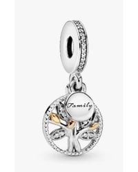 PANDORA - Sparkling Family Tree Dangle Charm - Lyst