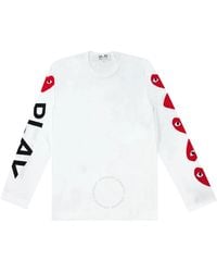 COMME DES GARÇONS PLAY - Logo-Print Cotton T-Shirt - Lyst