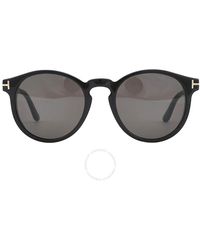 Tom Ford - Ian Smoke Round Sunglasses Ft0591 01a 51 - Lyst
