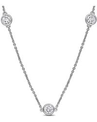 Created Forever - 1 4/5 Ct Tw Lab-Grown Diamond Station Necklace - Lyst