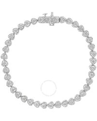 Haus of Brilliance - .925 Sterling Silver 1.0 Cttw Miracle Set Diamond Heart-link 7'' Tennis Bracelet - Lyst