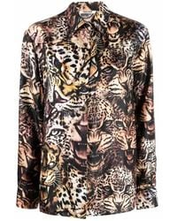 Roberto Cavalli - Queen Of Arizona Printed Silk Shirt, Brand Size 46 Us - Lyst