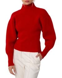 Ferragamo - Puffed Sleeve Wool Cashmere Sweater - Lyst