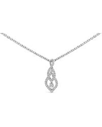 Haus of Brilliance - Sterling 1/3 Cttw Diamond Swirl Teardrop Pendant Necklace - Lyst