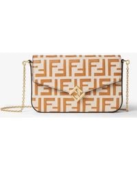 Fendi - Ff Diamonds Leather Wallet On Chain - Lyst