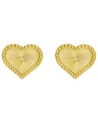 Tresorra - 14K Radiating Heart Stud Earrings - Lyst