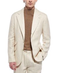 Brunello Cucinelli - Ivory Linen Wool Blend Blazer, Brand Size 46 (Us - Lyst