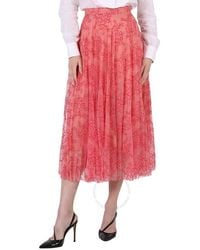 Burberry - Formal Apricot Pleat Long Skirts - Lyst