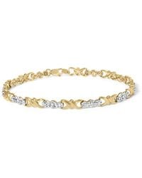 Haus of Brilliance - 10K 1/3 Cttw Diamond 3 Stone And X-Link Bracelet (I-J Color, I1-I2 Clarity) - Lyst