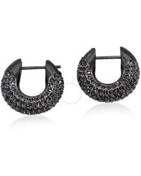 Swarovski - Ladies Dextera Ruthenium Plated Small Hoop Earrings - Lyst