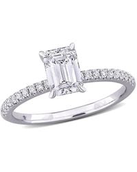 Created Forever - 1 1/6Ct Tdw Emerald-Cut Lab-Created Diamond Engagement Ring - Lyst