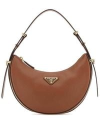 Prada - Leather Hobo Shoulder Bag Cognac - Lyst