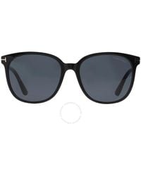 Tom Ford - Grey Oval Sunglasses Ft0972-k 01a 56 - Lyst
