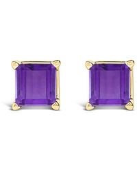 Haus of Brilliance - 14K 5X5Mm Princess Cut Amethyst Solitaire Stud Earrings - Lyst