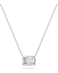 Mure And Co - 1Ctw Elongated Cushion Shaped Lab Grown Diamond (F/Vs) East West Solitaire Necklace - Lyst