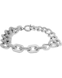 Swarovski - Rhodium Plated Pave Dextera Bracelet, Size Medium - Lyst