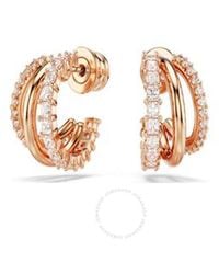 Swarovski - Hyperbola Pierced Earrings Rose Shiny Clear - Lyst