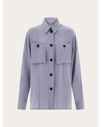 Ferragamo - Silk Oversized Shirt, Brand Size 40 (Us - Lyst