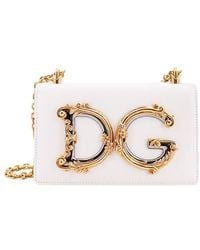Dolce & Gabbana - Dolce & Gabbana Shoulder Bag With Logo Plaque - Lyst
