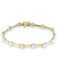 Haus of Brilliance - 10K Flashed .925 Sterling 1.0 Cttw Miracle Set Round-Cut Diamond Bezel Style Link Bracelet (I-J Color, I1-I2 Clarity) - Lyst