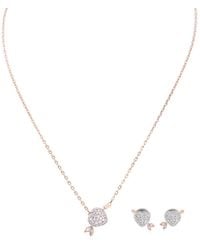 Swarovski - Idyllia Heart With Arrow Earring And Necklace Set - Lyst