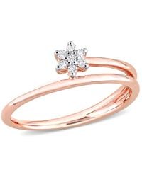 Amour - Diamond Accent Floral Promise Ring - Lyst