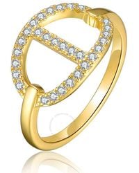 Rachel Glauber - 14k Gold Plated Cubic Zirconia Modern Ring - Lyst