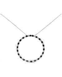 Haus of Brilliance - 925 Sterling 3.0 Cttw Alternating And Diamond Open Hoop Circle Pendant Necklace - Lyst