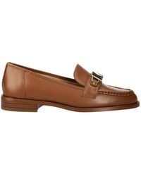 Michael Kors - Tiegan Leather Logo Plaque Loafers, Brand Us - Lyst