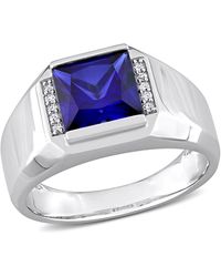 Amour - 3 Ct Tgw Created Sapphire And Diamond Accent Ring - Lyst
