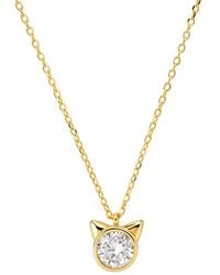 Kylie Harper - 14K Over Bezel-Set Cz Kitty Cat Pendant - Lyst