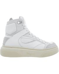 Ferragamo - Cassio Leather High-Top Sneakers - Lyst