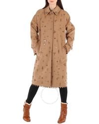 Burberry - Wool Cashmere Single-breasted Embellished Car Coat - Lyst