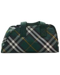 Burberry - Medium Holdall Shield Check-Pattern Duffle Bag - Lyst