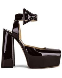 Bottega Veneta - Square-Toe Patent-Leather Pumps - Lyst