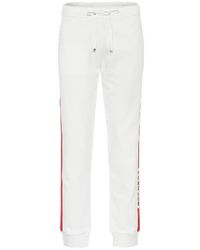 Moncler Stripe Detail Logo Track Pants - White