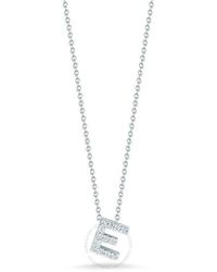 Roberto Coin - 18k White Gold Tiny Treasures Diamond Letter E Necklace - Lyst