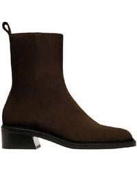 Bally - Austine Block Heel Leather Boots, Brand Size 37 Us - Lyst