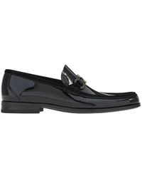Ferragamo - Gancini Ornament Patent Leather Loafers - Lyst