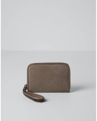 Brunello Cucinelli - Ice Leather Zip Wallet - Lyst