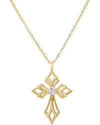 Kylie Harper - 14K Over Over Art Deco Cross Pendant - Lyst