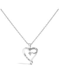 Haus of Brilliance - 925 Sterling Diamond Accent "I Love You Mom" Heart Pendant Necklace - Lyst