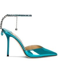 Jimmy Choo - Saeda 100 Metallic Leather Pumps, Brand Size 39.5 Us - Lyst