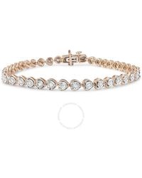 Haus of Brilliance - 10K Rose Plated .925 Sterling 1.0 Cttw Miracle Set Diamond Heart-Link 7" Tennis Bracelet (I-J Color, I2-I3 Clarity) - Lyst