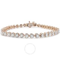 Haus of Brilliance - 10k Rose Gold Plated .925 Sterling Silver 1.0 Cttw Miracle Set Diamond Heart-link 7" Tennis Bracelet - Lyst